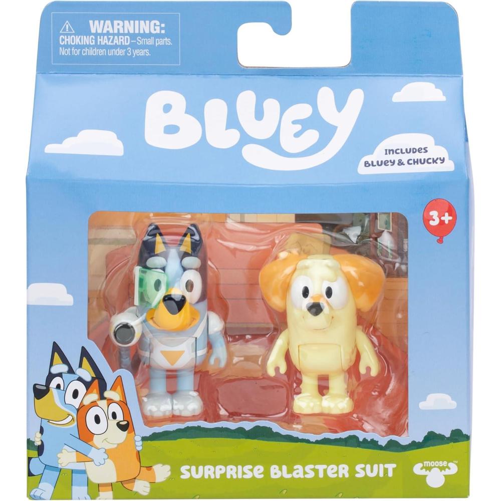imageBluey Baby Race Toy Figurines Pack of 2 Articulated Character Toys with Chilli and Baby in Cradle Accessory Small Action Figures Ages 3Surprise Blaster Suit