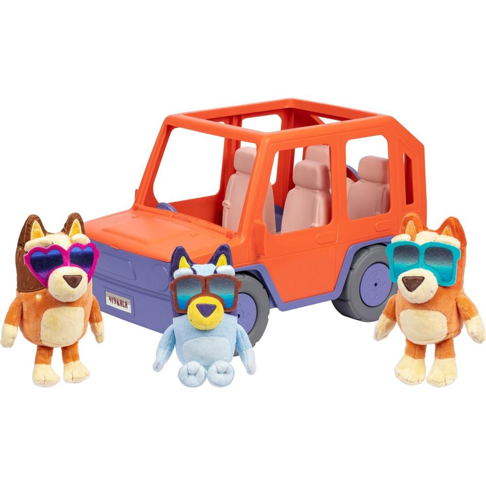 imageBluey Big Heeler 4WD and Family Toddler Toy Car Bingo and Chilli Plush Buddies Opening Hood Storage Bluey Car Toys for Kids 3 Amazon ExclusiveBluey Big Heeler  Amazon Exclusive