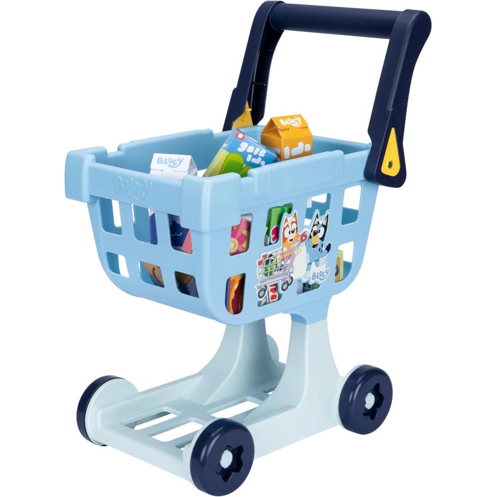 imageBluey Cash Register Playset Interactive Play Register with Detachable Scanner Toy Credit Card and Dollar Bucks Shopping Toys for Kids Ages 3Shopping Cart