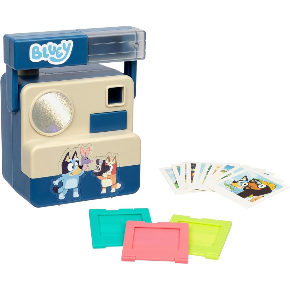 imageBluey Chikit Chikit Pretend Camera Role Play Toy Camera for Kids with 10 Photo Cards 3 PopOut Film Cartridges Toddler Toys Playset for Ages 3Chikit Chikit Camera