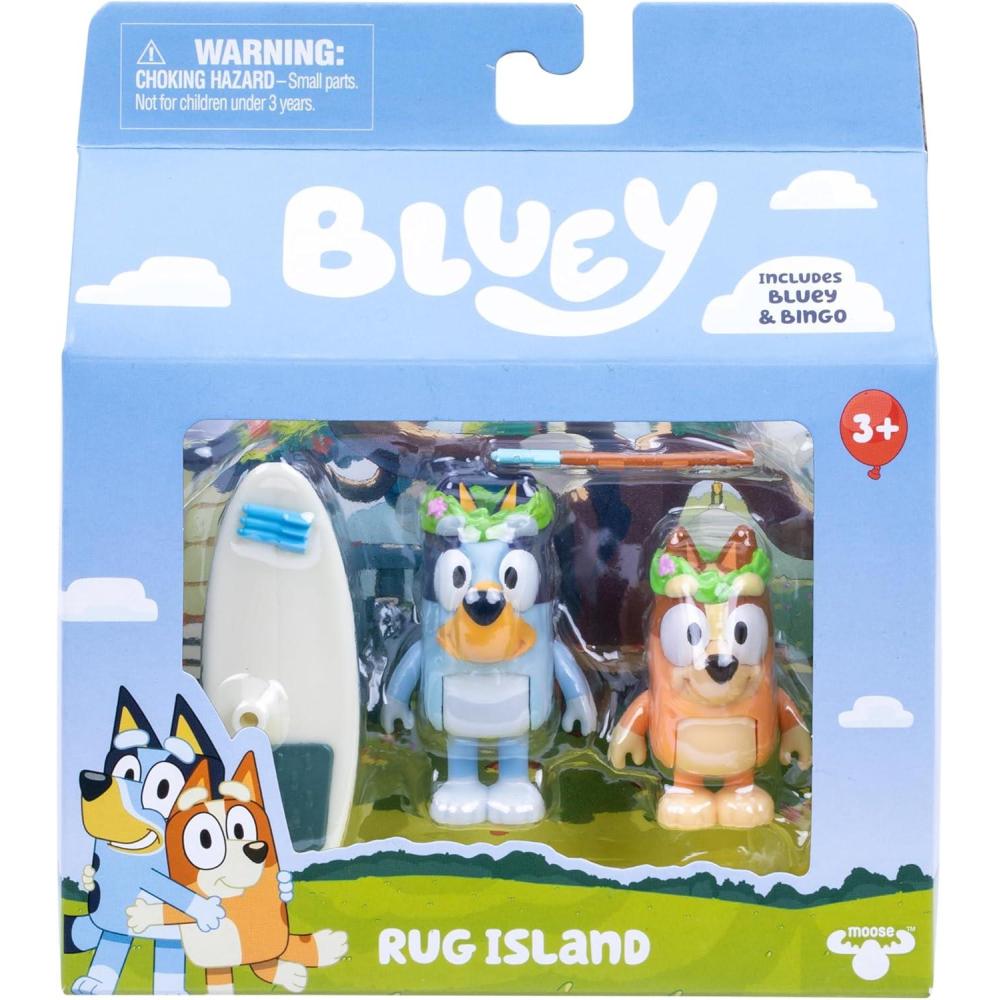 imageBluey Figure 2Pack Cricket 2 EpisodeThemed Figures with Moving Arms amp Helmet and Bat Accessories 253 676 cm Poseable Toys for Kids Recreate Moments from The Episode CricketRug Island