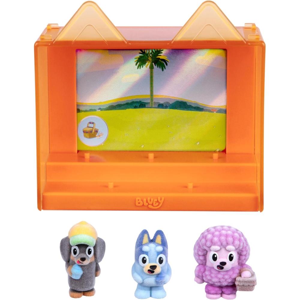imageBluey Fuzzies Episode Pack Baby Race with 3 Specially Flocked Collectible MiniFigures Incl 1 Exclusive Display Case Foil Trading Card and Collectors Guide 50 MiniFigures to CollectShadowlands