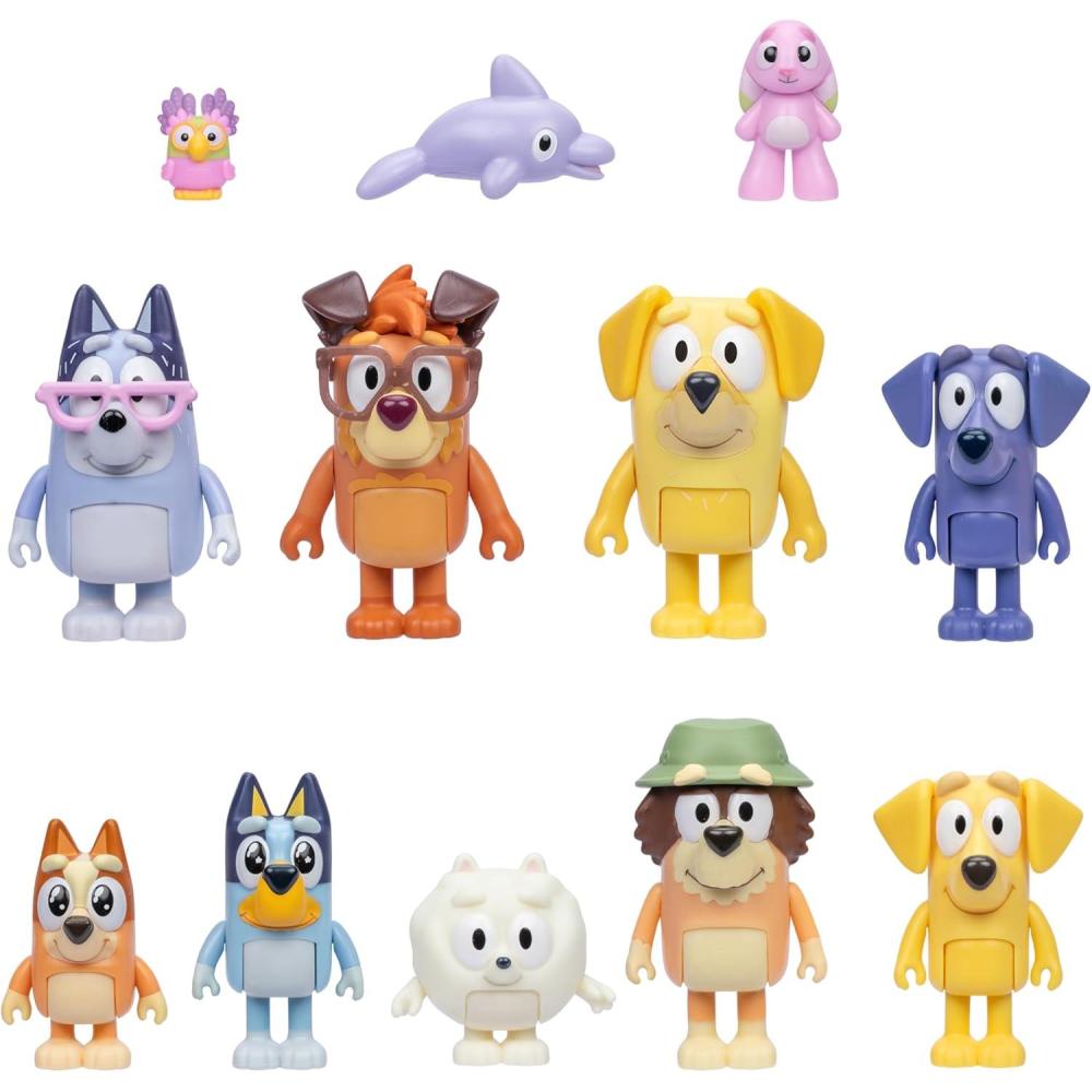 imageBluey Halloween Figures Pack of 4 Robust Articulated Character Toys with Bingo Chloe and Lucky Figurines Small Action Figures for Kids Ages 31 Bluey Super Set