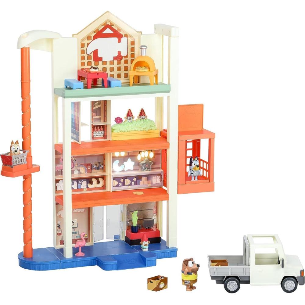 imageBluey and Bingo Supermarket Playset with Escalator Pretend Play Toys for Toddlers Sounds and 15 Pieces Bluey Grocery Store Playset2 Shopping Center