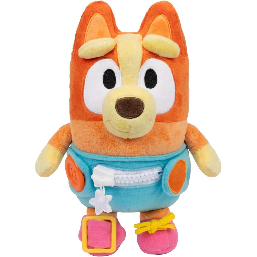 imageDress amp Play Baby Bingo Bluey Plush Button Zip Buckle and Tie Learn to Dress Dolls for Toddlers Ages 3 Fine Motor Skills Baby Zipper ToyDress  Play Baby Bingo