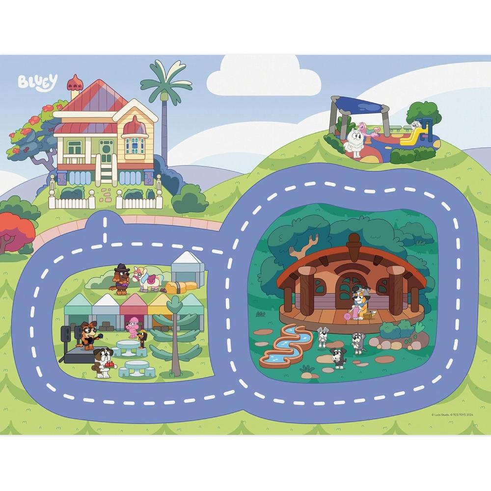 imageImaginmat Deluxe Bluey Floor Playmat amp Toy Car 305 x 205 Character Vehicle amp Road Accessories Durable EVA Foam Mat Licensed Kids Ages 3