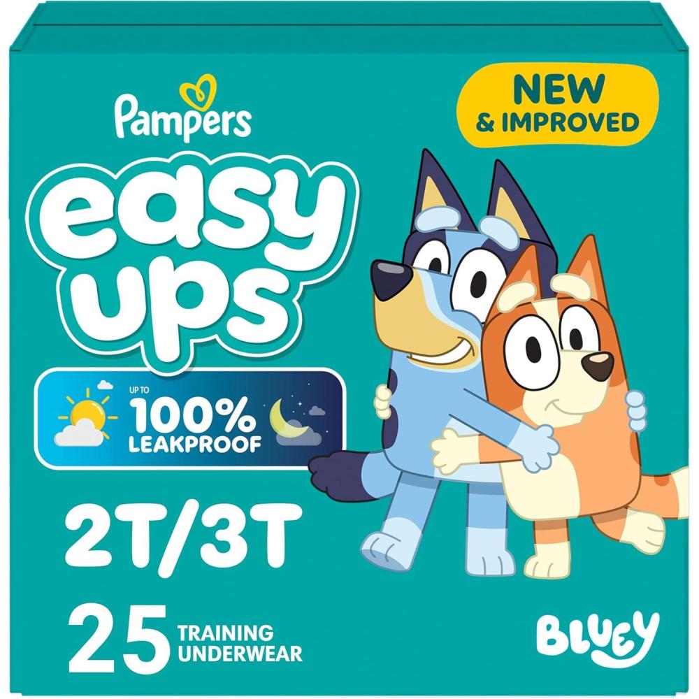 imagePampers Easy Ups Girls amp Boys Potty Training Pants Size 6T7T 40 Count Bluey Absorbent Training Underwear Up to 100 Leakproof Day and Night Hypoallergenic Packaging May Vary2T3T