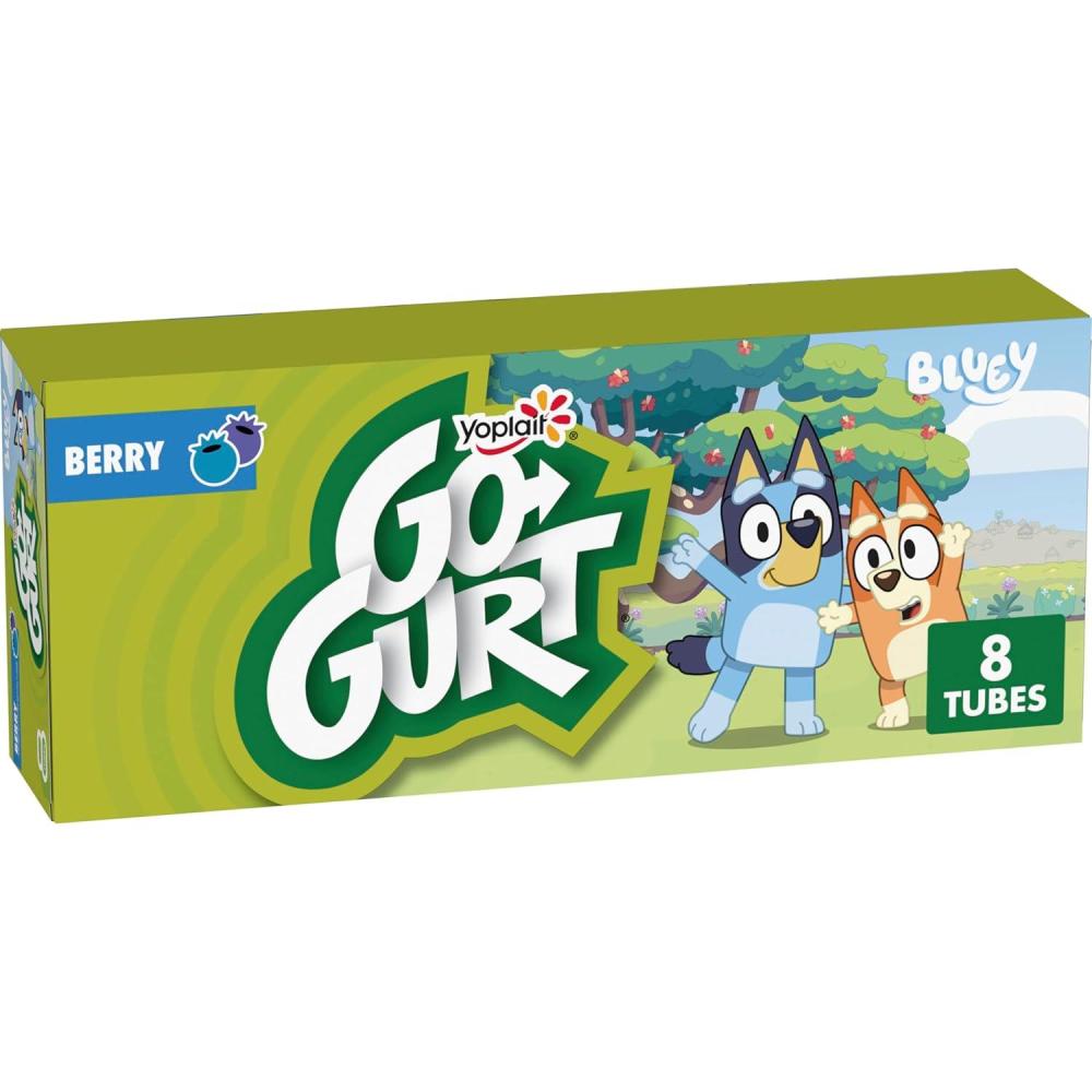 imageYoplait GoGURT Bluey Kids Fat Free Yogurt Berry Gluten Free Snacks 1 lb 8 Tubes