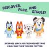 Bluey Action Heroes Toy Figures Set of 2, Articulated Character Toys with Karate and Jet Pack Figurines, Small Action Figures for Kids Ages 3+(School Pack)