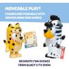Bluey Baby Race Toy Figurines Pack of 2, Articulated Character Toys with Chilli, and Baby in Cradle Accessory, Small Action Figures Ages 3+(Animal Costumes)