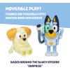 Bluey Baby Race Toy Figurines Pack of 2, Articulated Character Toys with Chilli, and Baby in Cradle Accessory, Small Action Figures Ages 3+(Surprise Blaster Suit)