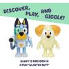 Bluey Baby Race Toy Figurines Pack of 2, Articulated Character Toys with Chilli, and Baby in Cradle Accessory, Small Action Figures Ages 3+(Surprise Blaster Suit)