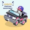 Bluey Basic 4WD Toddler Toy Car, 3” Articulated Figure with Flip-Up Sunnies, Immersive Car Toys for Kids of Age 3+(Pizza Girls & Muffin)