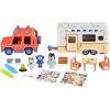 Bluey Caravan Adventure Playset, with 2.5″ Jean Luc Figure, Multicolor(Caravan Playset  Three Figures  & 4WD Vehicle Bundle)