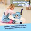 Bluey Cash Register Playset, Interactive Play Register with Detachable Scanner, Toy Credit Card, and Dollar Bucks, Shopping Toys for Kids Ages 3+(Shopping Cart)