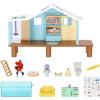 Bluey Celebration Home Playset, Portable Birthday Party Toy House with 11 Removable Accessories and 2.5” Figure, House Toys for Kids of Ages 3+(4 – Beach Cabin)