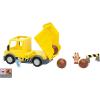 Bluey Dump Truck Toy Playset, Sturdy Working Toy Dump Truck with 2 Articulated Figures and 3 Huge Boulders, Construction Toys for Kids of Ages 3+(Dump Truck)