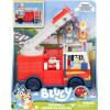 Bluey Dump Truck Toy Playset, Sturdy Working Toy Dump Truck with 2 Articulated Figures and 3 Huge Boulders, Construction Toys for Kids of Ages 3+(Fire Truck)