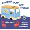 Bluey Dump Truck Toy Playset, Sturdy Working Toy Dump Truck with 2 Articulated Figures and 3 Huge Boulders, Construction Toys for Kids of Ages 3+(Food Truck)