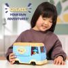 Bluey Dump Truck Toy Playset, Sturdy Working Toy Dump Truck with 2 Articulated Figures and 3 Huge Boulders, Construction Toys for Kids of Ages 3+(Food Truck)