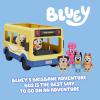 Bluey Figurine (2.5”) & Escape Convertible Vehicle Playset, Robust Toddler Toy Car with 4 Accessories and Stickers, Immersive Toys for Kids Ages 3+(Bus and Friends)
