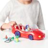 Bluey Figurine (2.5”) & Escape Convertible Vehicle Playset, Robust Toddler Toy Car with 4 Accessories and Stickers, Immersive Toys for Kids Ages 3+(Escape Convertible)