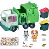 Bluey Garbage Truck – 2.5″ Bluey and Bin Man poseable Figures with Playset, Multicolor(Garbage Truck)