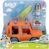Bluey Heeler 4WD Family Toddler Toy Car with 4 Figures, Surfboards and Sticker Sheet, Pretend Play, Bluey Toys for Kids Ages 3+, Amazon Exclusive(Bluey & Car)
