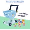 Bluey Kitchen Play Set for Kids Ages 4-8, 3ft Tall Pretend Kitchen Playset Stove, Sink, Oven & 20+ Accessories Chef Hat, Kid Play Kitchen(Shopping Cart)