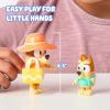Bluey Pass The Parcel Figurine Toys Pack of 4, Character Toys with Bingo, Lucky’s Dad, and Lila Figures, Small Action Figures for Kids Ages 3+(Beach Day)
