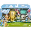 Bluey Pass The Parcel Figurine Toys Pack of 4, Character Toys with Bingo, Lucky’s Dad, and Lila Figures, Small Action Figures for Kids Ages 3+(Pass the Parcel)