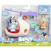 Bluey Vehicle & Figures Ice Cream Cart Toy Playset, Portable Ice Cream Push Cart with 2.5” Articulated Bingo Figure, Play Food Truck for Kids Ages 3+(Bingo’s Helicopter)