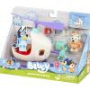 Bluey Vehicle & Figures Ice Cream Cart Toy Playset, Portable Ice Cream Push Cart with 2.5” Articulated Bingo Figure, Play Food Truck for Kids Ages 3+(Bingo’s Helicopter)