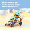 Bluey Vehicle & Figures Ice Cream Cart Toy Playset, Portable Ice Cream Push Cart with 2.5” Articulated Bingo Figure, Play Food Truck for Kids Ages 3+(Rusty & Bluey’s Go-Kart)