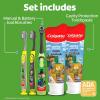 Colgate Kids Bluey Toothbrush and Kids Toothpaste Gift Set, Includes Bluey-Themed Battery Toothbrush, 2 Bubblegum Flavored Fluoride Toothpastes, and 2 Manual Toothbrushes(Minecraft)