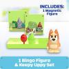Tile Town Bluey Heeler Family Home 52-Piece Magnetic Tile Playset, Interactive STEM Magnetic Tiles Toys, Includes Bluey & Bingo Figures, Action Tiles(Bingo Booster)