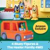 Tile Town Bluey Heeler Family Home 52-Piece Magnetic Tile Playset, Interactive STEM Magnetic Tiles Toys, Includes Bluey & Bingo Figures, Action Tiles(Heeler Home with Vehicle)