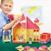 Tile Town Bluey Heeler Family Home 52-Piece Magnetic Tile Playset, Interactive STEM Magnetic Tiles Toys, Includes Bluey & Bingo Figures, Action Tiles(Heeler Home with Vehicle)