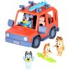 Bluey Heeler 4WD Family Toddler Toy Car with 4 Figures, Surfboards and Sticker Sheet, Pretend Play, Bluey Toys for Kids Ages 3+, Amazon Exclusive(Heeler Family & Car)
