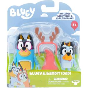 Bluey Action Heroes Toy Figures Set of 2, Articulated Character Toys with Karate and Jet Pack Figurines, Small Action Figures for Kids Ages 3+(Bluey & Bandit)