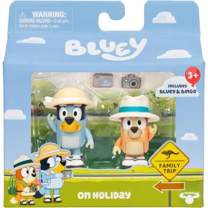 Bluey Baby Race Toy Figurines Pack of 2, Articulated Character Toys with Chilli, and Baby in Cradle Accessory, Small Action Figures Ages 3+(On Holiday)
