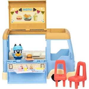Bluey Dump Truck Toy Playset, Sturdy Working Toy Dump Truck with 2 Articulated Figures and 3 Huge Boulders, Construction Toys for Kids of Ages 3+(Food Truck)