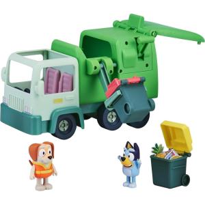 Bluey Garbage Truck – 2.5″ Bluey and Bin Man poseable Figures with Playset, Multicolor(Garbage Truck)