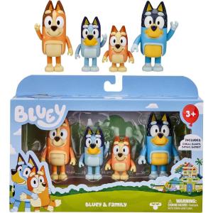 Bluey Halloween Figures Pack of 4, Robust Articulated Character Toys with Bingo, Chloe, and Lucky Figurines, Small Action Figures for Kids Ages 3+(2 – Bluey & Family)