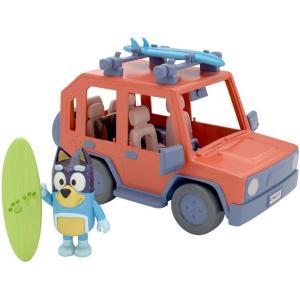 Bluey Heeler 4WD Family Toddler Toy Car with 4 Figures, Surfboards and Sticker Sheet, Pretend Play, Bluey Toys for Kids Ages 3+, Amazon Exclusive(Bluey & Car)
