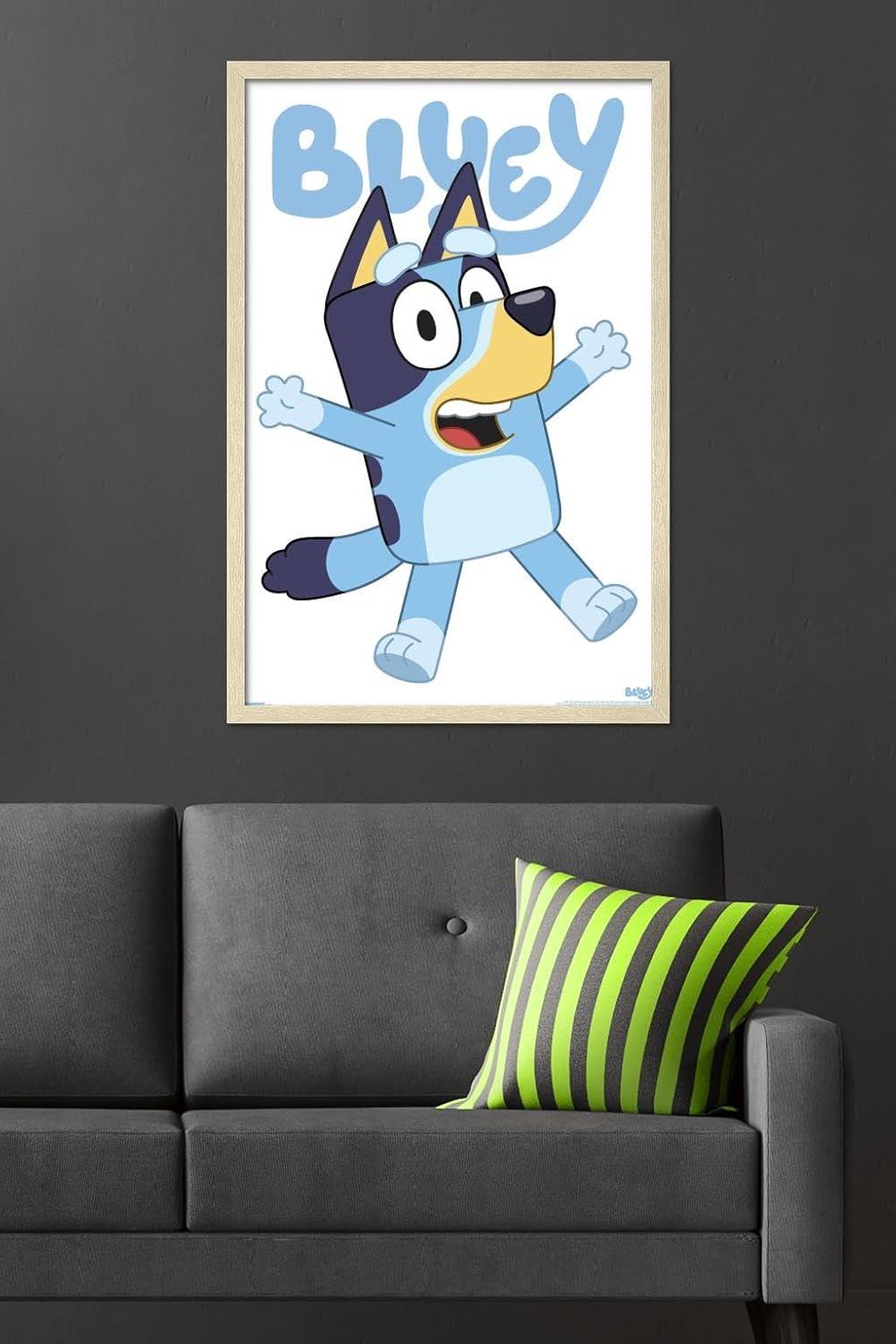 imageBluey Bluey Feature Series Wall Poster 224L x 147W Barnwood Framed VersionBlonde Framed Version