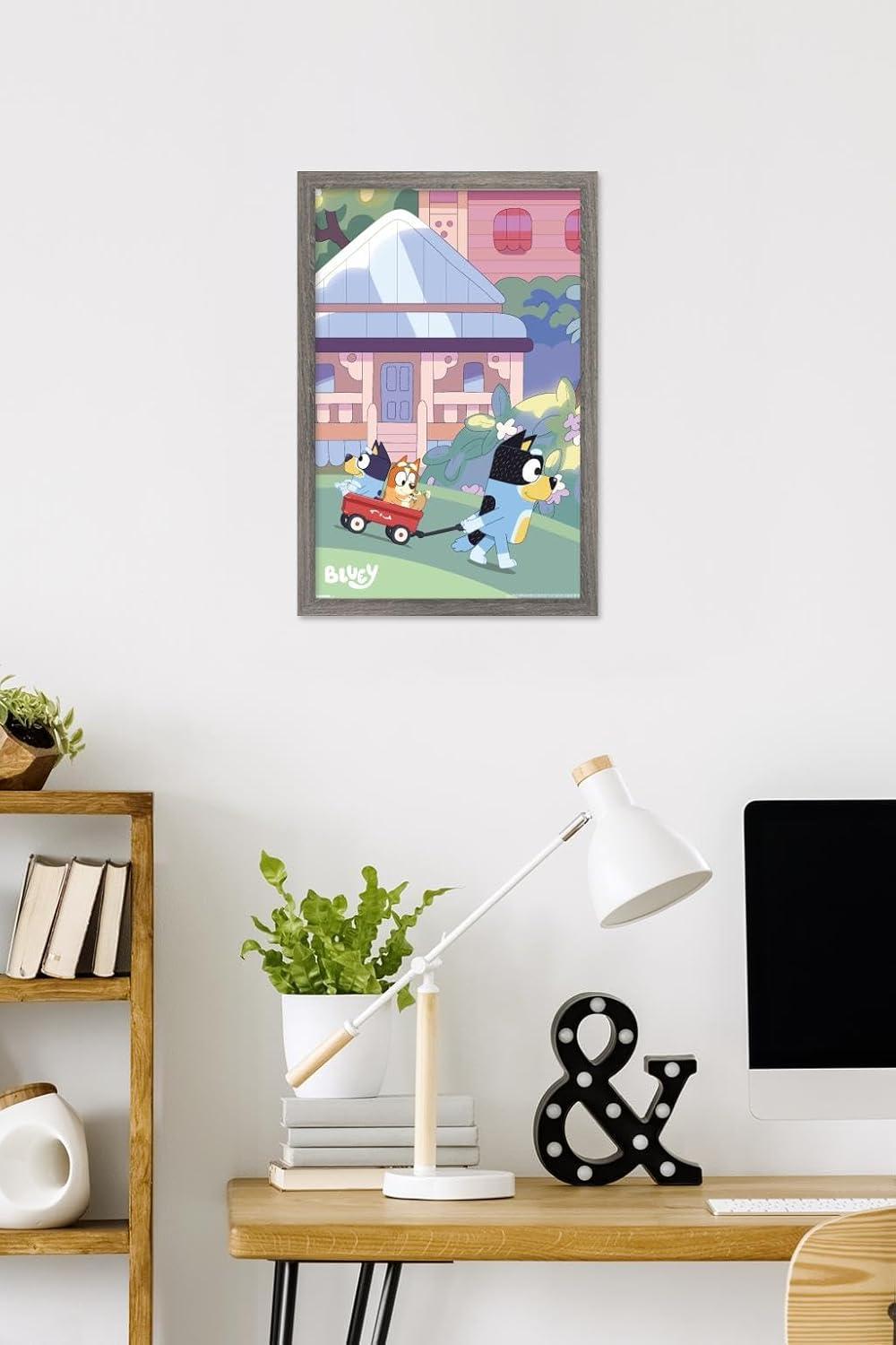 imageBluey Walking Wall Poster 224L x 147W Premium Unframed VersionBarnwood Framed Version