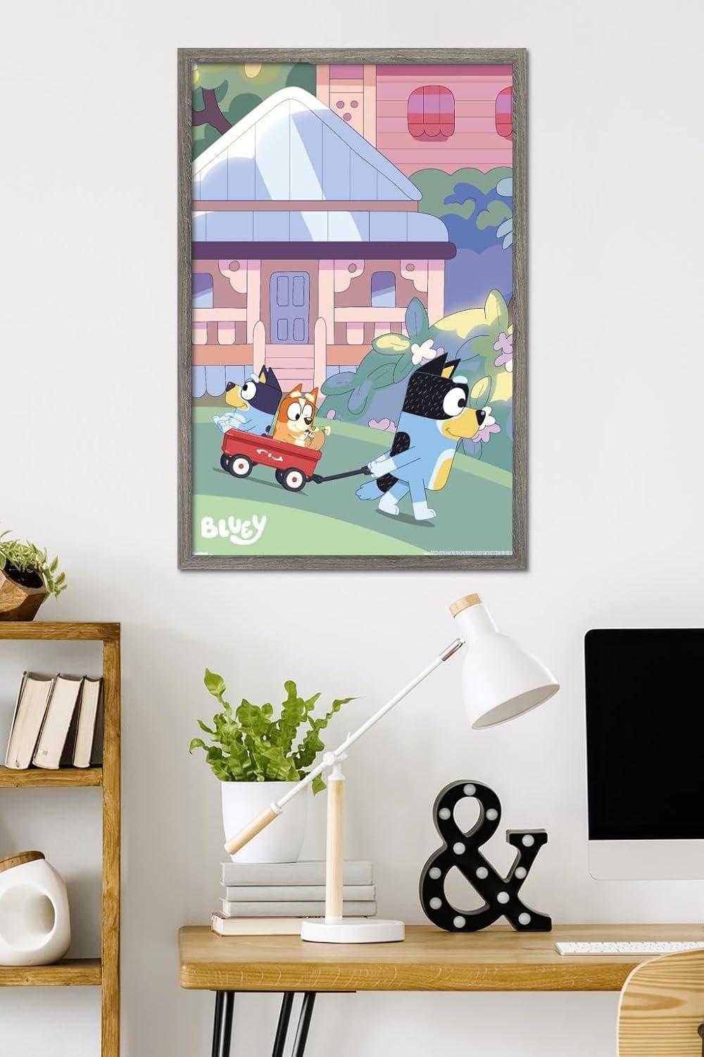imageBluey Walking Wall Poster 224L x 147W Premium Unframed VersionBarnwood Framed Version