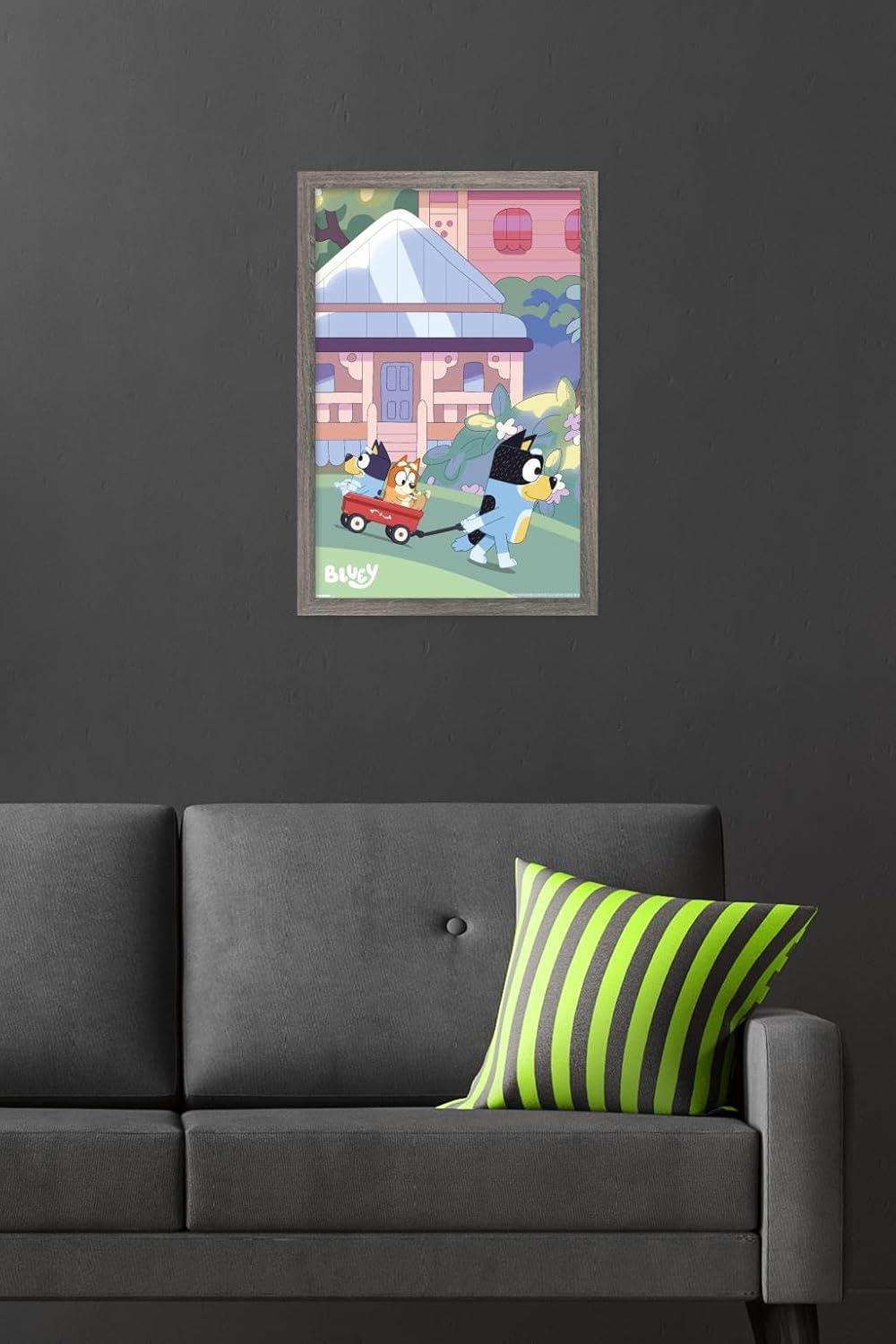 imageBluey Walking Wall Poster 224L x 147W Premium Unframed VersionBarnwood Framed Version