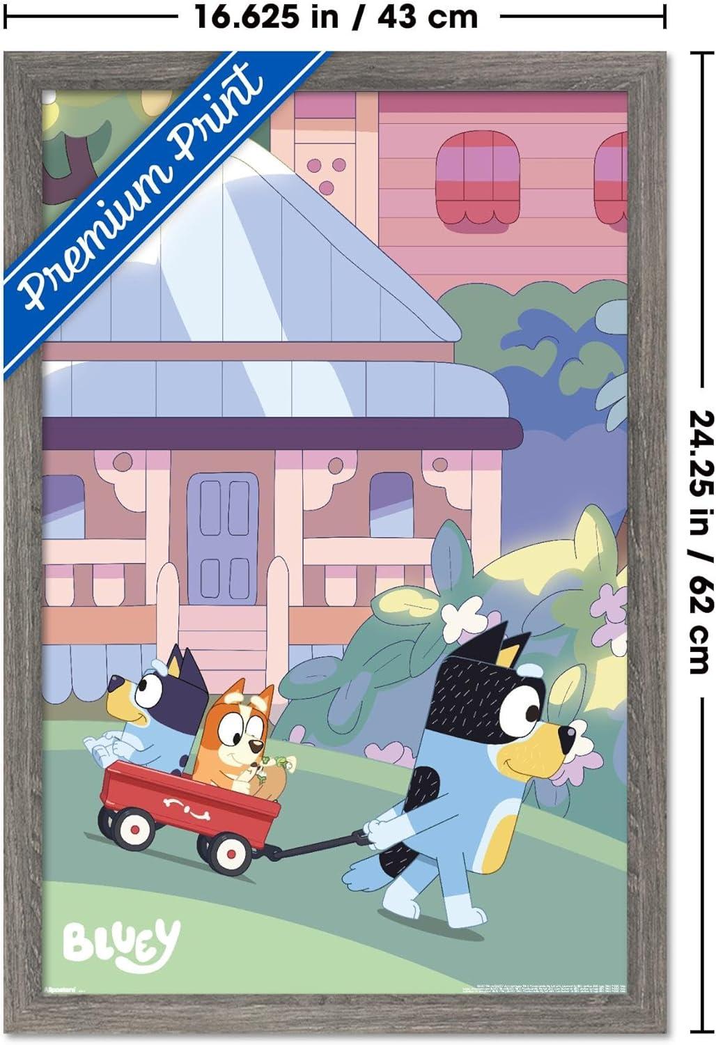 imageBluey Walking Wall Poster 224L x 147W Premium Unframed VersionBarnwood Framed Version